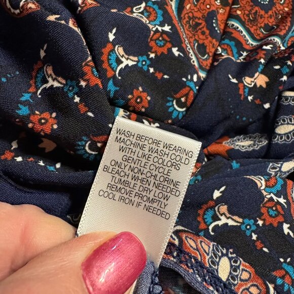 DANA BUCHMAN SPRING/SUMMER/OFFICE NAVY PRINT TOP XLARGE #G - Picture 6 of 9